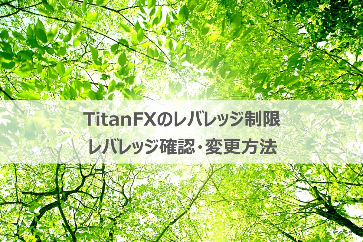 TitanFXのレバレッジ制限条件と確認・変更方法